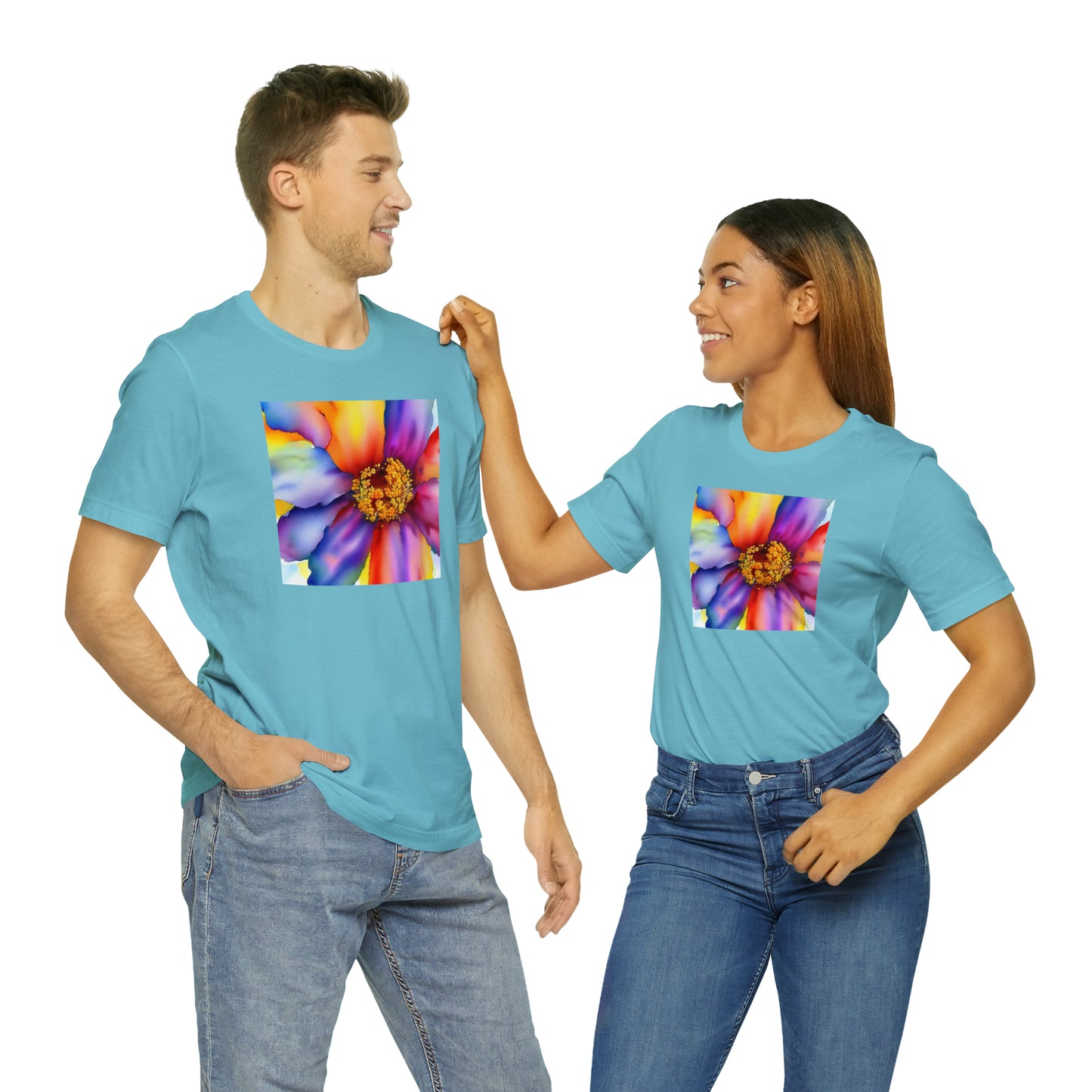 Colorful Open Flower Tee